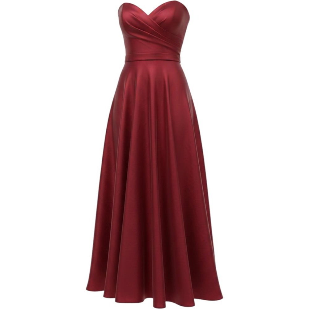 B. Darlin Burgundy Strapless Lace Up Back Formal Gown Dress Y50V228 Size 9/10